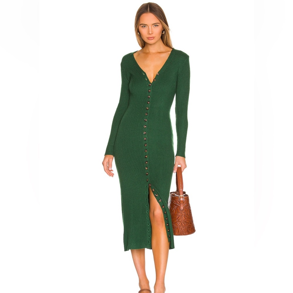 LPA green knit dress